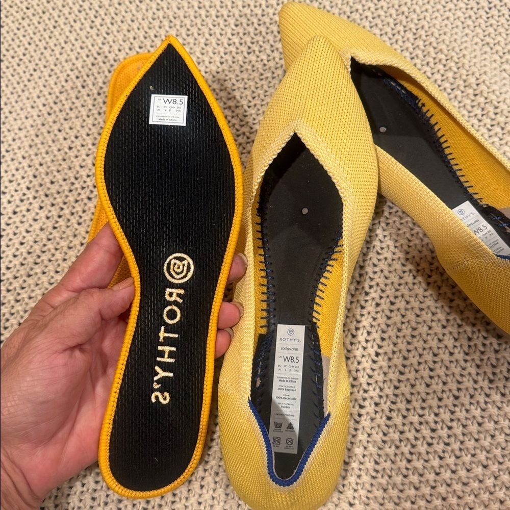 Rothy's Mustard Yellow WOMENS W8/5Pointed Flats - Picture 11 of 11